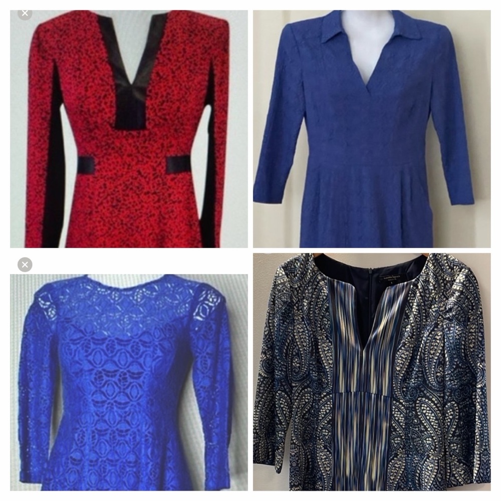 4 dresses Nanette Lepore Red and Black V-Neck Dress